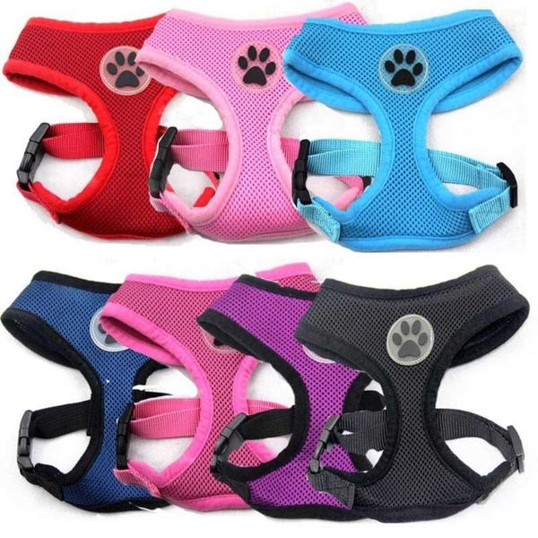 DHL Nuevo diseño Soft Air Mesh pet Dog Harness con Paw Label Popular Pet Harness belt Envío gratis buena calidad 15pcs
