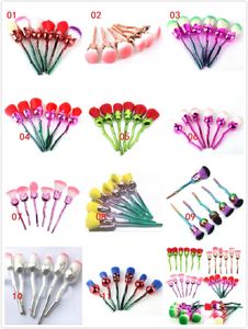 DHL New Rose Flower Maquillage Brush Set Foundation Brush Eyeshadow Brush kit 6pcs / set 11 styles en stock