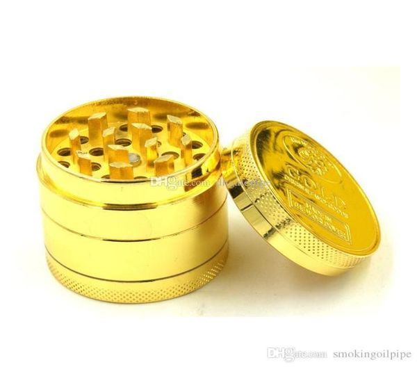 DHL NOUVEAU GOLDEN GRING 4pc 40 mm Metal Grinder Fumer Grinders pour les broyeurs à base de plantes sèches en tabac entièrement 3294893