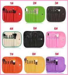 DHL Professional 7 PC Pintebroises de brosses de maquillage Set Tools Makeup Making Toitrage Kit Wool Brand Make Up Brush Set Case PY5488838