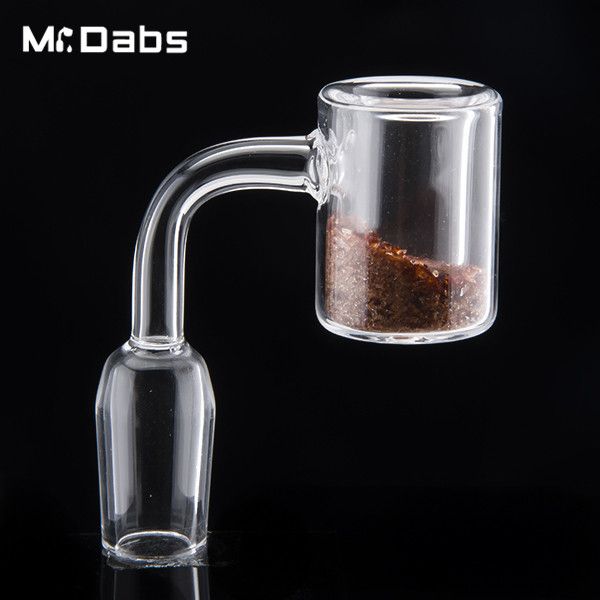 Accesorios para fumar DHL Quartz Thermal Banger con cubo termocrómico Tubo doble de diámetro exterior de 28 mm para plataformas petrolíferas Bongs de vidrio