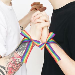DHL arc-en-ciel drapeau Streamer LGBT transgenre Gay Bandage bandeau défilé fête fête vacances décoration Long ruban
