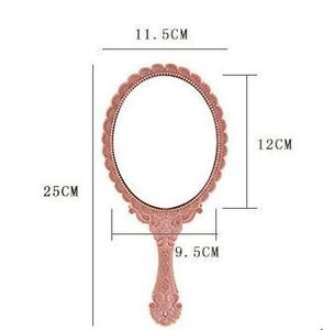 DHL Romantic Vintage Kant Hand-Held Spiegel Bronze Goud Zwart Roze Make Mirrors Cosmetische Tool Hand-Held Mirror Bronze