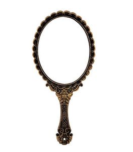 DHL Romantic Vintage Kant Hand-Held Mirror Bronze Gold Black Pink Make Spiegels Cosmetische Tool 4 Kleuren NL Vintage Kant