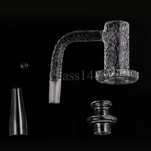 DHL Sablé Fumer Ongles Bord Biseauté Quartz Banger Charmer Kit Sculpture Motif pour Verre Eau Bongs Pipes Dab Rigs