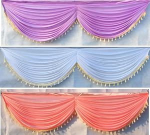 DHL Ship Ice Silk 20ft Wedding Ftearp Curtain Swag Mariage Drape avec Tassel Party Fteardrop Decoration 6 Metter Long8391740