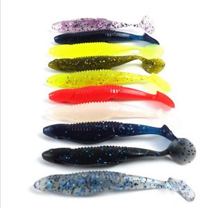 DHL 10 Kleur Zachte Jelly Lokken Drop Shot Fishing Tackle Aas Jig Paddle Tail Sinking Soft Silicone Fences Locs 11 cm 6g
