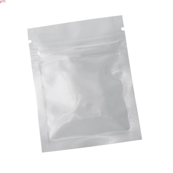 Envío de DHL 6x8 cm 2000 unids / lote Papel de aluminio blanco Top Zip Lock Paquete Bolsa Mylar Alimentos Envasado al vacío para bocadillos Nutshigh quatity