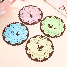 Bos Dieren Gesneden Kant Cup Mat Siliconen Isolatie Antislip Coasters Mok Placemat Base Keuken Accessoires Home Decor