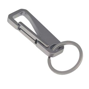 DHL verzending K2515 Titanium Quick Release Key Chain Clip met 1 sleutelringen zware buiten EDC Small Carabiner Keychain Clip voor mannen en vrouwen (grijs)