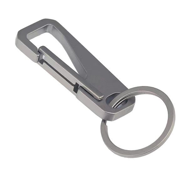 Envío de DHL K2515 Clip de llavero de liberación rápida de titanio con 1 llavero Clip de llavero de mosquetón pequeño EDC resistente al aire libre para hombres y mujeres (gris)