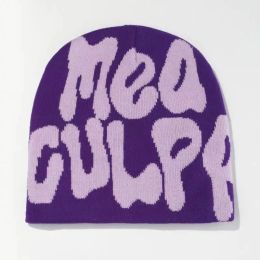 DHL expédition MEA CULPA mode coréenne tout-en-un automne/hiver hip hop tendance européenne et américaine lettre jacquard bonnet tricoté