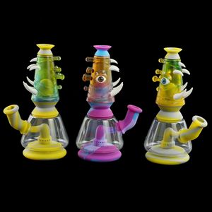 dhl monstre pipe à eau silicone fumer bong 180mm avec intestin en verre dabrig silicone bong narguilé portable nouveau