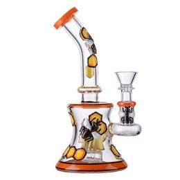 7 inch nieuwste waterapparaat Bee stijl percolators bekerglas glazen bong 14mm vrouwelijke gewrichtswater leidingen heady mini olie dab rigs gid16