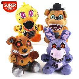 DHL Expédie 4 Modèles 23cm Freddy's FNAF Peluche Poupée Cinq Nuits Poupée Ours En Peluche Sly Chica Bonnie Animaux En Peluche Cadeau D'anniversaire De Noël