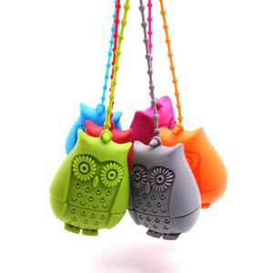 DHL Silicone Hibou Passoire À Thé Sachets De Thé Mignon De Qualité Alimentaire Créative Feuilles Mobiles Infuseur Filtre Diffuseur Accessoires Amusants En Gros 1018