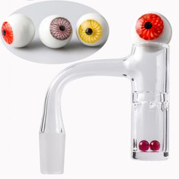 DHL Fumar Completamente Soldar Auto Spinner Cuarzo Banger Cámara Seis rendijas Borde biselado Clavos sin costura Con vidrio Mármol Carb Cap para vidrio Agua Bongs Dab Rigs Pieps