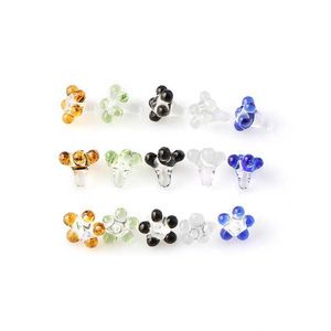 DHL!!! Perle de fleur en verre fumant vert jaune noir blanc bleu perles insérer pour bord biseauté Quartz Banger ongles eau Bongs Dab plates-formes pétrolières tuyaux