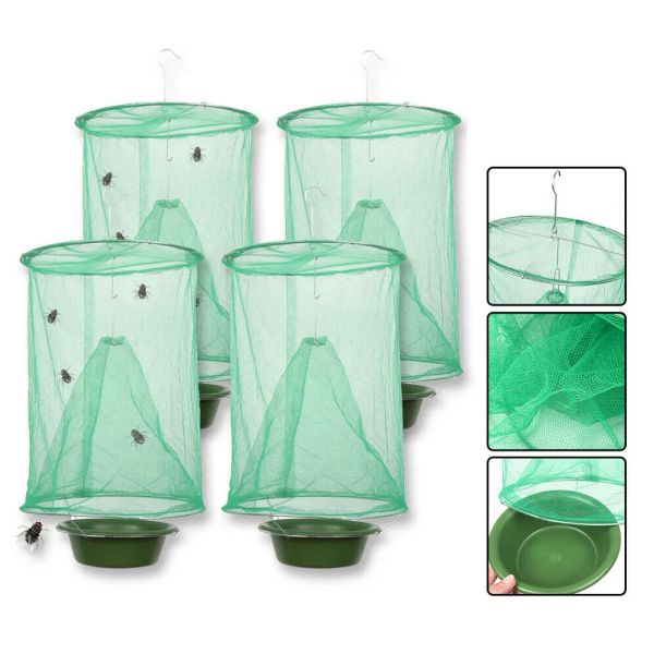 DHL Le Ranch Fly Trapper Réutilisable Pest Bug Réutilisable Hanging Fly Catcher Killer Cage Mosquito Zapper Cage Net En Gros 0705