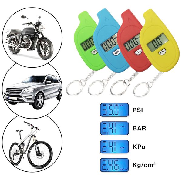 Herramientas de diagnóstico Medidor de presión de neumáticos LCD digital de alta precisión Vehículo de automóvil portátil Mini probador de presión de aire para motocicleta Bicicleta Camión Universal