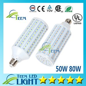 DHL Ultra lumineux Led maïs lumière E27 E40 B22 SMD5630 110-240V 50W 80W 7500LM LED ampoule 360 degrés ampoule d'éclairage lampe s'allume 10