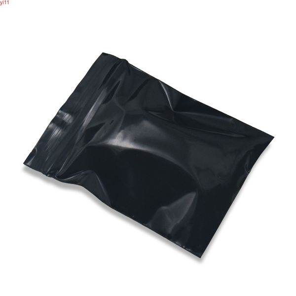 DHL Venta al por mayor 7 * 10 cm Bolsas con cierre de cremallera de plástico negro Bolsas de embalaje resellables con cierre automático Bolsas de paquete de comestibles Misceláneas Ziplock de alta calidad