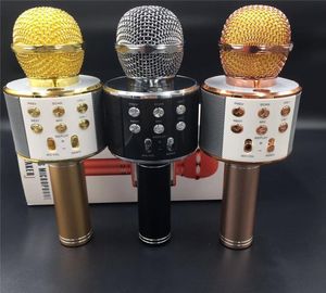 DHL WS858 Professionnel Bluetooth Sans Fil Microphone Haut-Parleur Microphone À Main Karaoké Micro Lecteur De Musique Enregistreur De Chant KTV Mi1685418