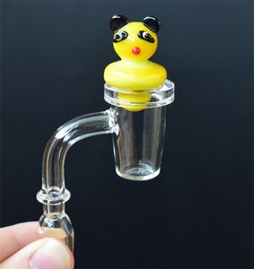 DHL XL Flat Top Conical Quartz Nail met Solid Glass Cactus Panda Duck Carb Cap Roken Accessoires voor Oil Rigs Glass Bongs