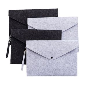 DHL100pcs Bag Organizer A4 Document File Bags with Snap Button Filing Envelopes felt file paper Folders