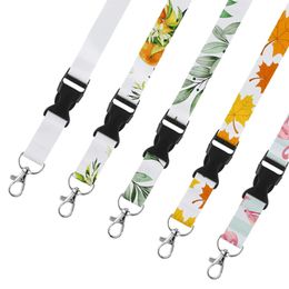 DHL100pcs Tas Onderdelen Sublimatie DIY Wit Dubbelzijdig Blank Polyester Lange Mobiele Telefoon Id-kaart Lanyard Strap