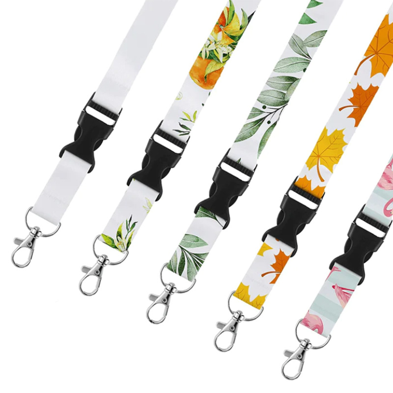 DHL100pcs Bag Parts Sublimation DIY White Double Sided Blank Polyester Long Cell Phone ID Card Lanyard Strap