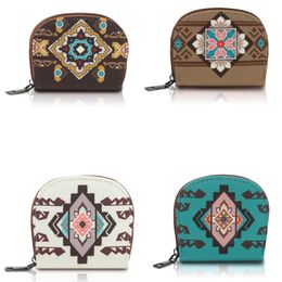 Dhl100pcs Carte Holder Canvas Bohemian National Style Printing Card Card Sac Taille 10.5 * 1,5 * 9cm