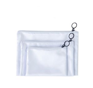DHL100pcs Porte-Monnaie Sublimation DIY Blanc Blanc Pêche Velours Carré Zipper Court Cosmétique Sac Mix Taille
