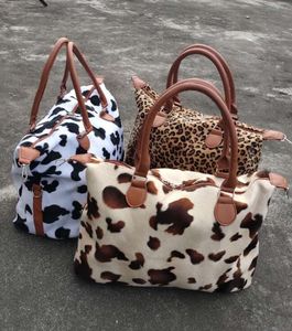 DHL10PCS Dames Polyester Zebra Leopard Afdrukken Grote Capaciteit Reizen Bagage Handtassen Duffle Bag