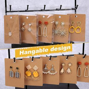 DHL2000sets Verpakking Papieren kraft Lege tags Oorbelkaarten Ketting Displaykaarten met tas