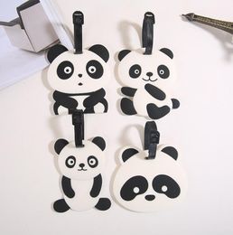 DHL200pcs Tas Onderdelen Leuke Panda Afdrukken PVC Reisbagagelabel Mix Kleur