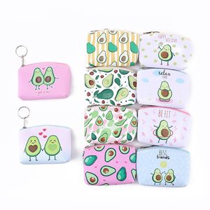 DHL200pcs monederos para mujer PU con estampado de frutas, billetera corta en forma de arco, Color mezclado