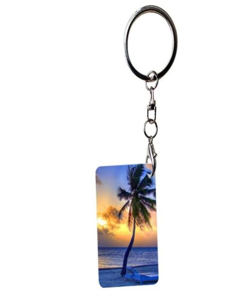 DHL200Pcs Pendentifs Sublimation Porte-clés en alliage d'aluminium transfert impression vierge bricolage consommables personnalisés porte-clés deux côtés imprimés6105543