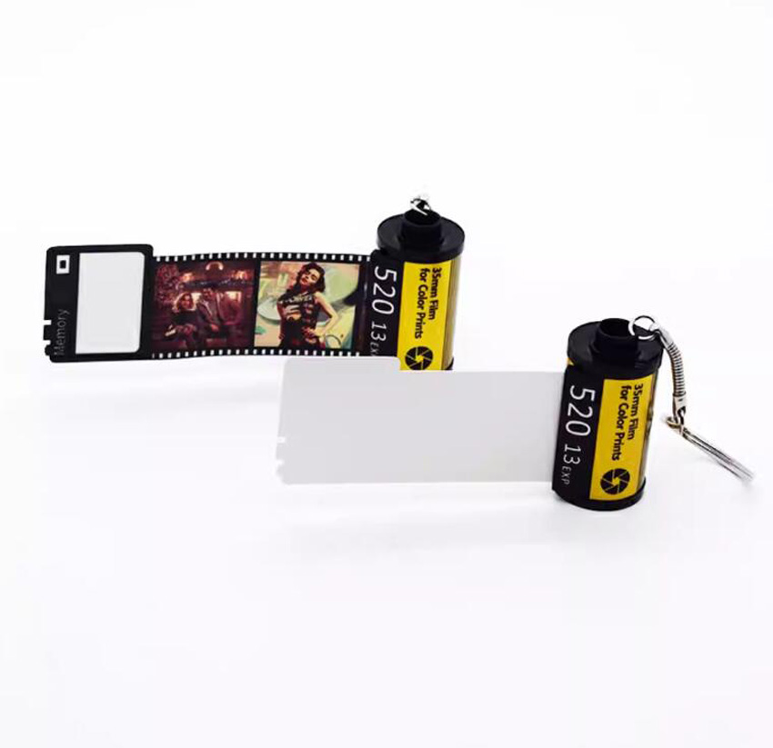 DHL500pcs Film Sublimation PET DIY weiß doppelseitig leere Filmrolle Schlüsselanhänger