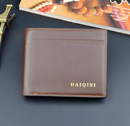 DHL50pcs 2020 Yong hommes de haute qualité en cuir portefeuille poches carte ouvert embrayage Cente Bifold sac à main Vintage simple sac à main court