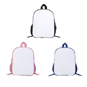 Dhl50pcs sac à dos sublimation bricolage blanc simple à face pylais en polyester de grande capacité sacs scolaires 12 pouces