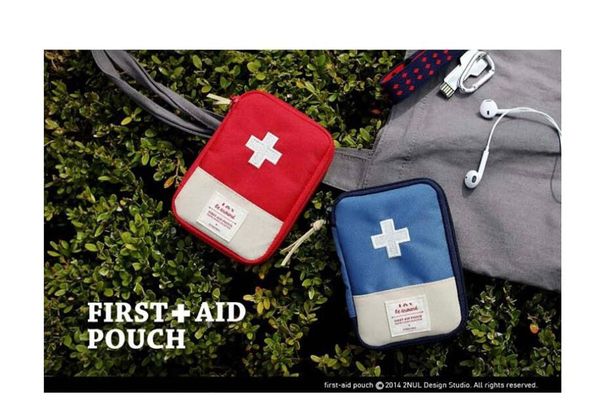 DHL50pcs sacs organisateur petit sac de premiers secours vide Kit pochette bureau à domicile médical d'urgence voyage étui de sauvetage côté extérieur