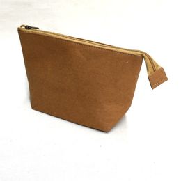 DHL50pcs sacs à cosmétiques femmes liège papier kraft Triangle en forme solide portable sac de maquillage