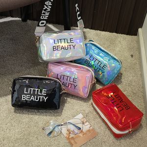 DHL50pcs sacs de messager femmes PU Laser litière beauté oreiller en forme de sac à bandoulière mélange de couleurs