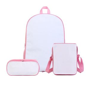 Bolsas escolares de DHL50pcs sublimación Diy Blanco en blanco Polyester3pcs/Set de gran capacidad Bolsa de lápiz de cuerpo cruzado