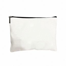 Dhl50pcs Sublimati DIY Blanc Blanc Patchwork Noir Cott Polyester Grande Capacité Étanche Portable Cosmeic Sacs p8Su #
