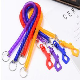 Dhlfree 500pcs Elastic Stretch Stretch Tether Key Chain Ring For Fishing Lobster Clasp Cord Corde Keord Koord Sleutel 3097 Cordon LOBSTER CORC LOCP.