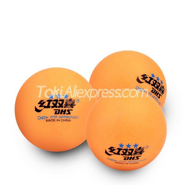 Bola de tenis de mesa de 3 estrellas DHS D40+ Naranja Play Poly Original DHS 3 estrellas Ping Pong Balls