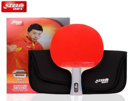Raquette de tennis de table DHS 6002 avec boutons approuvés ITTP dans la poignée FL en caoutchouc de tennis de table Palette de ping-pong DHS 2012091856313
