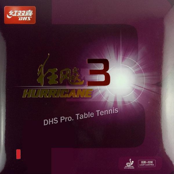 DHS Hurricane3 (Hurricane 3, DHS h3) Pips In Tennis de table en caoutchouc pour ping-pong tennis de table raquette en caoutchouc 201225